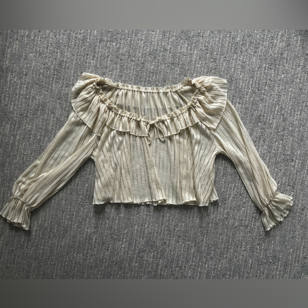 Anthropologie Cream Long Sleeve Blouse | EUC!!